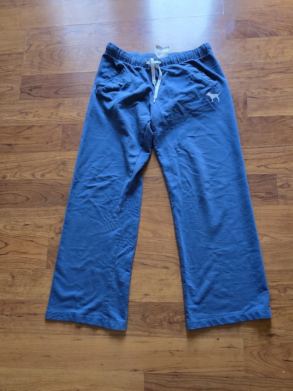 VINTAGE Pink by Victorias Secret-Blue BOYFRIEND SWEATPANTS SZ xs